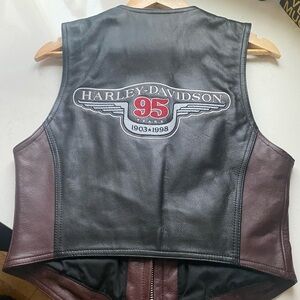 Vintage Harley Davidson Leather Vest 95TH Anniversary